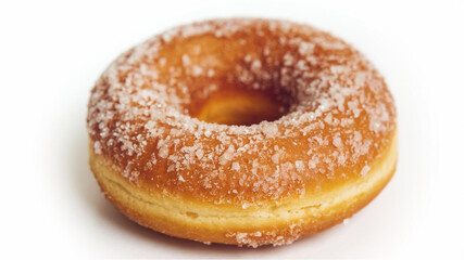 Sugar Doughnut: A freshly baked, golden-brown doughnut coated in sugar, crispy on the outside and...