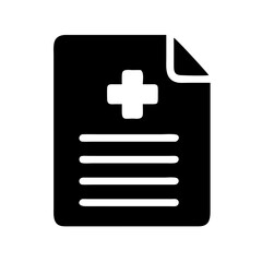 Obraz premium Icon of a medical report with a plus sign, representing healthcare or documents.
