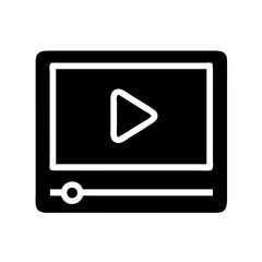 Icon of a video player, symbolizing media or streaming services.