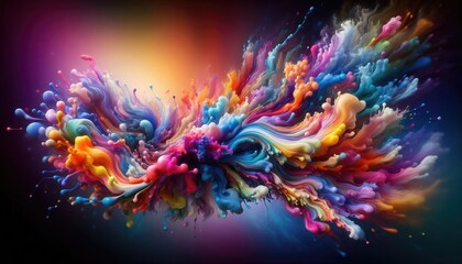 Vivid abstract explosion of colors, perfect for creative projects, digital media, and modern art applications.