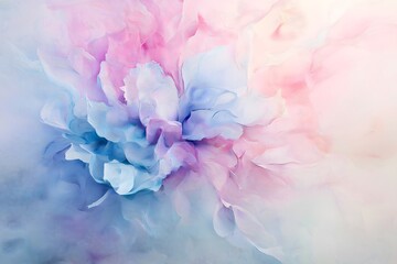 Fototapeta premium Soft watercolor splash effect in pastel pinks, blues, and lavenders, blurred edges and fading color, delicate and calming wallpaper, high definition abstract background, high resolution image