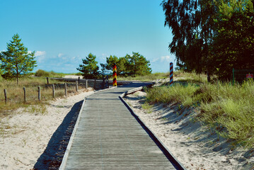 Wooden path on Polish-German border