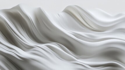 Obraz premium Abstract White Fabric Texture: Flowing Waves and Drapes