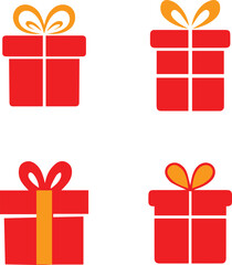 Christmas gift box icon illustration vector symbol