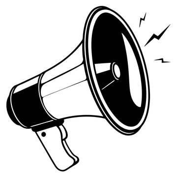 recommend clip art: megaphone vector silhouette on white background