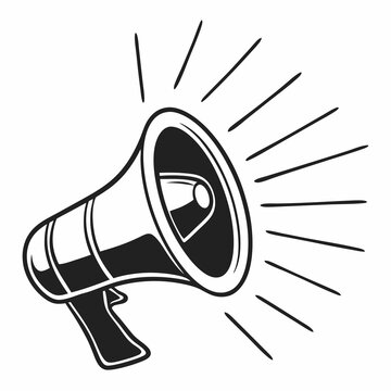 recommend clip art: megaphone vector silhouette on white background