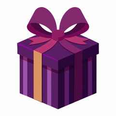 Christmas gift box deep purple color vector illustration
