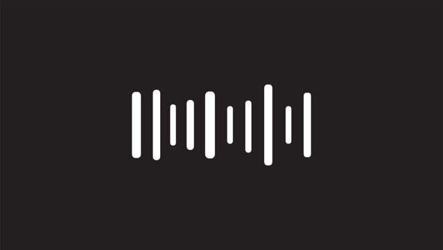 Abstract Podcast sound waves and audio soundwave of voice message records on black background.