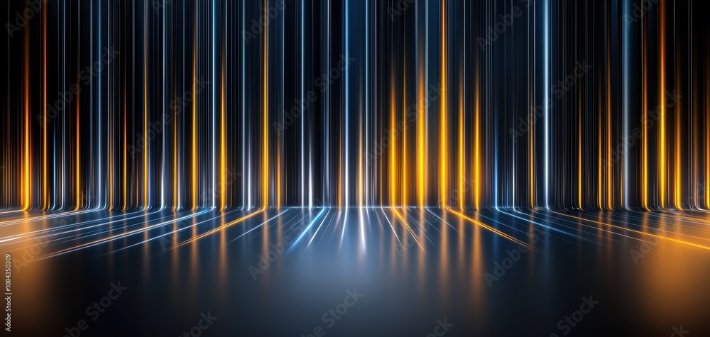 Poster infrastructure elegant concept. vibrant abstract background featuring vertical light beams in blue a