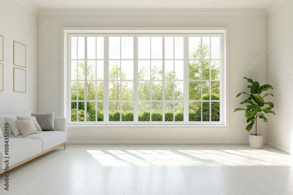 Poster this welcoming living room features expansive windows that flood the space with natural light, provi