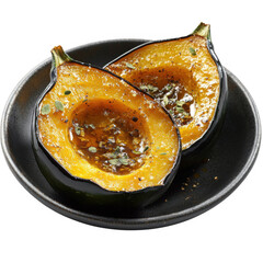 UHD Photo of Baked Acorn Squash with Maple, Perfect for Thanksgiving and Christmas Festivities