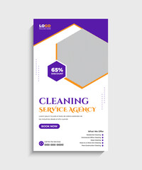Cleaning Service Agency Facebook and Instagram Story template