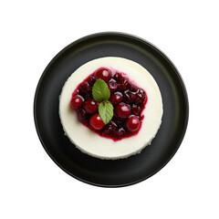 Ultrarealistic UHD Photo of Cheesecake with Cranberry Compote on Background, Perfect for Thanksgiving and Christmas Festive Meals