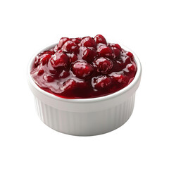 Ultra-realistic UHD Photo of Deep Red Chunky Cranberry Sauce, Perfectly Garnished and Ready for a Festive Thanksgiving or Christmas Meal