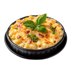 An Exquisitely Baked Macaroni and Cheese, Golden and Crispy, Served in a Rustic Dish, Perfect for Thanksgiving and Christmas Festivities