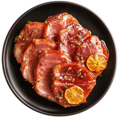 Ultrarealistic UHD Photo of Honey Glazed Ham with Thick Cut Ham Slices, Perfect for Thanksgiving and Christmas Festivities