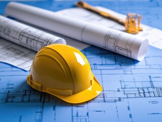 Hard Hat on Blueprint