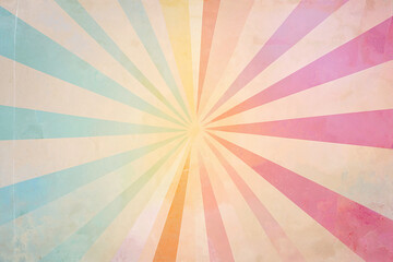 Background. Pastel Starburst: Vintage-Inspired Radial Pattern in Soft Colors