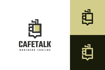 coffee chat logo vector
