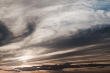 Dramatic Sunset Sky over Madrid, Spain