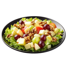 Ultrarealistic UHD Photo of Waldorf Salad with Fresh Apples and Grapes, Showcasing a Festive Holiday Dish for Thanksgiving and Christmas Celebrations