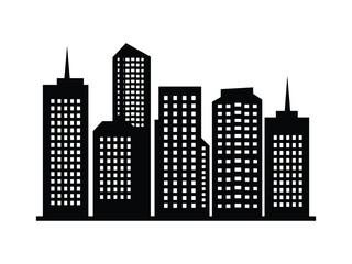 Fototapeta premium City Silhouette Vector Set Urban Skyline Panorama and Border Collection Architecture Design.