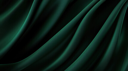 Obraz premium Close-up of abstract dark green background with subtle waves, a gradient of deep green to black color.