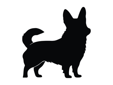 recommend clip art: Corgi Dog Silhouette Cute Welsh Breed Outline Design