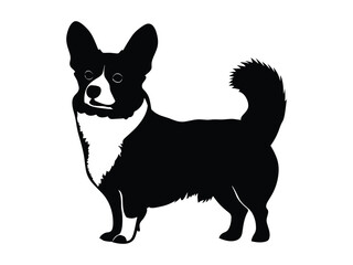 Obraz premium Corgi Dog Silhouette Cute Welsh Breed Outline Design