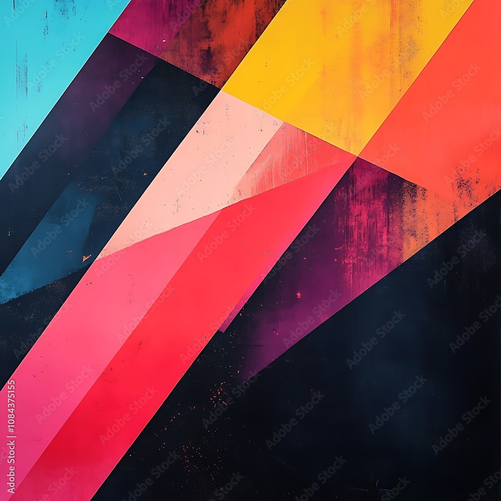 Wall mural futuristic networking concepts with geometric hexagon shapes and glowing accents.