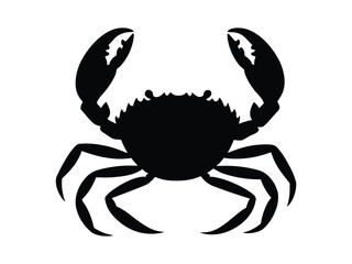 Crab Silhouette Marine Life Vector Icon and Seafood Illustration