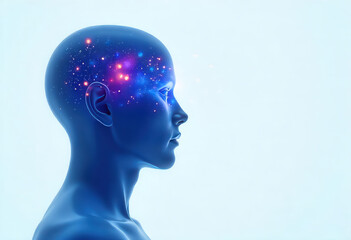 Obraz premium Exploring the intersection of consciousness and technology a futuristic representation of human thought digital art abstract environment side view mindfulness concept