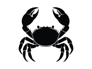 Crab Silhouette Marine Life Vector Icon and Seafood Illustration