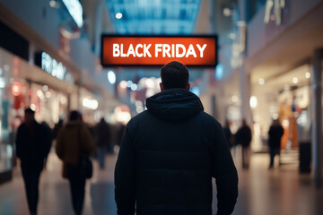 Black friday promotional banner. Copy space background.