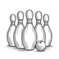 Fototapeta premium bowling pins and ball icon 