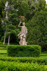 a marble stature in the beautiful and unique city garden called Giardino Giusti in Verona, Italy. 