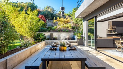 Modern Outdoor Dining Area with Stylish Design