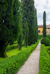 Fototapeta premium the beautiful and unique city garden called Giardino Giusti in Verona, Italy. 