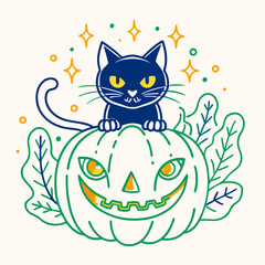 Obraz premium Cat with Heart and Mouse, A Cute and Playful Design of Feline Friendship and Love