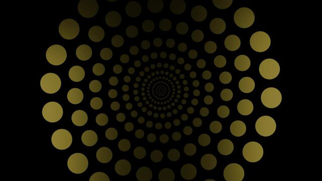 golden circle abstract background on transparent background. 4K footage.