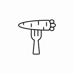 carrot fork icon sign vector