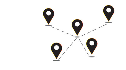 Abstract location icon simple, black location icon on white background.