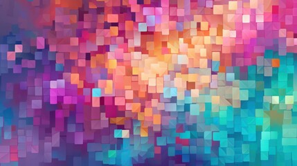 Vibrant Mosaic Spectrum. Abstract Pixel, Geometric Rainbow Background