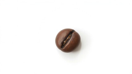 A single coffee bean floating gracefully on a clean white background, isolated, caffeine, texture