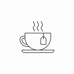 tea cup hot icon sign vector