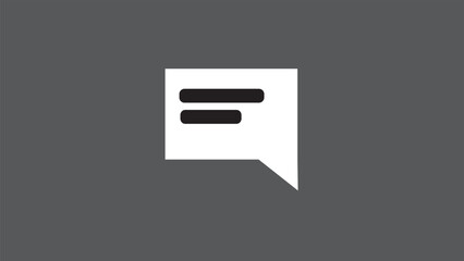 Text message icon, chat icon symbol, social media comment button simple.