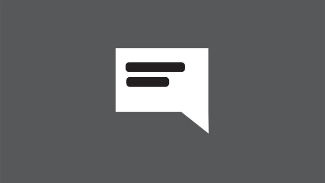 Text message icon, chat icon symbol, social media comment button simple.