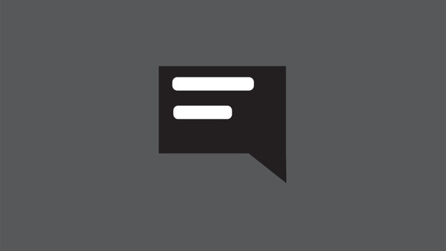 Text message icon, chat icon symbol, social media comment button simple.