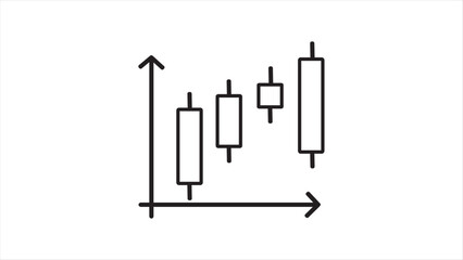 Japanese candlestick, chart showing uptrend market on white background.