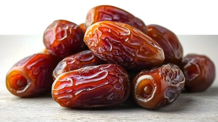 Obraz premium Fresh Dried dates isolated on white background Clipping path AI Generated